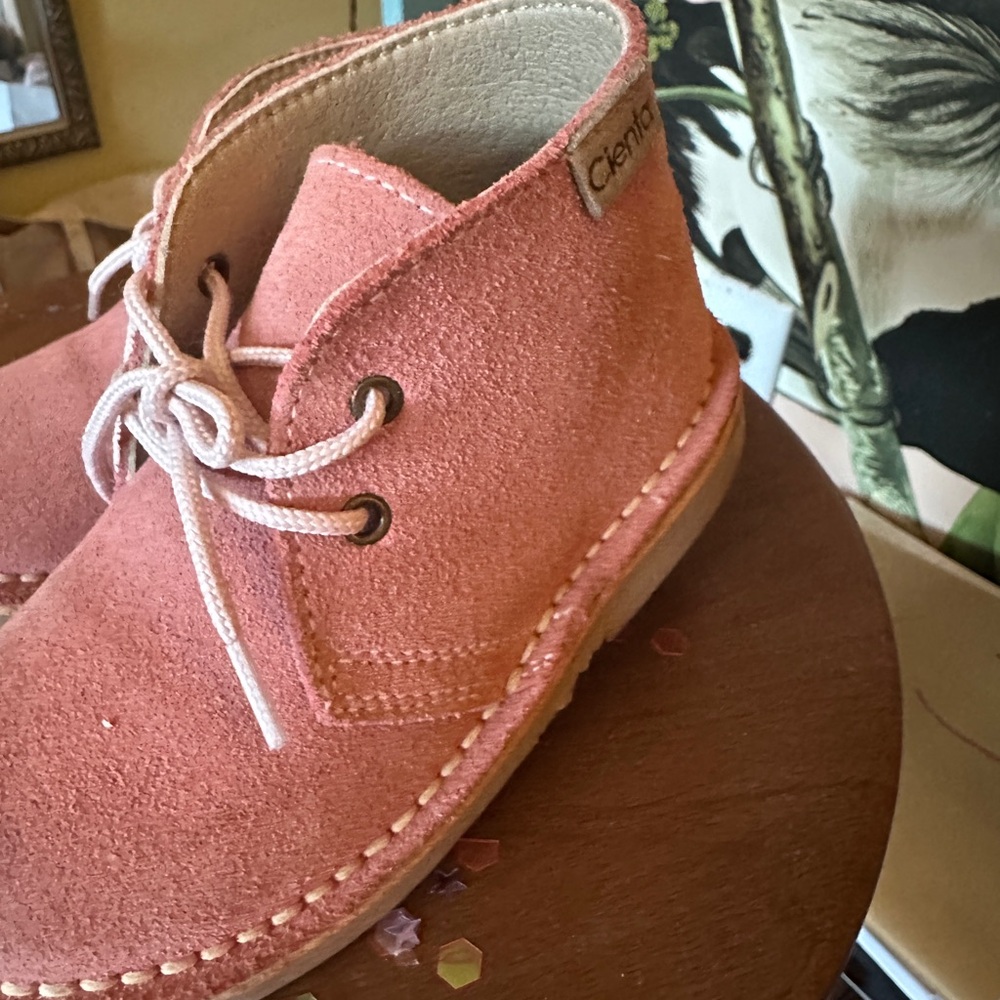 Cienta Pink Suede Kids Boots